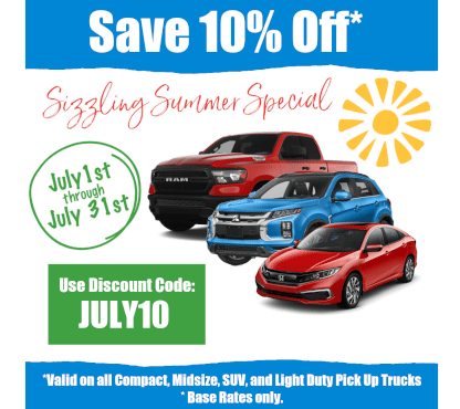 July Sizzling Summer Special Car Rental 2024