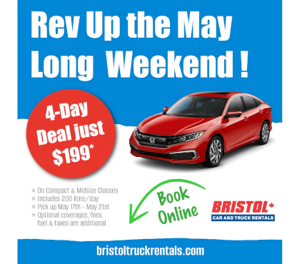 may long weekend car rental deal bristol